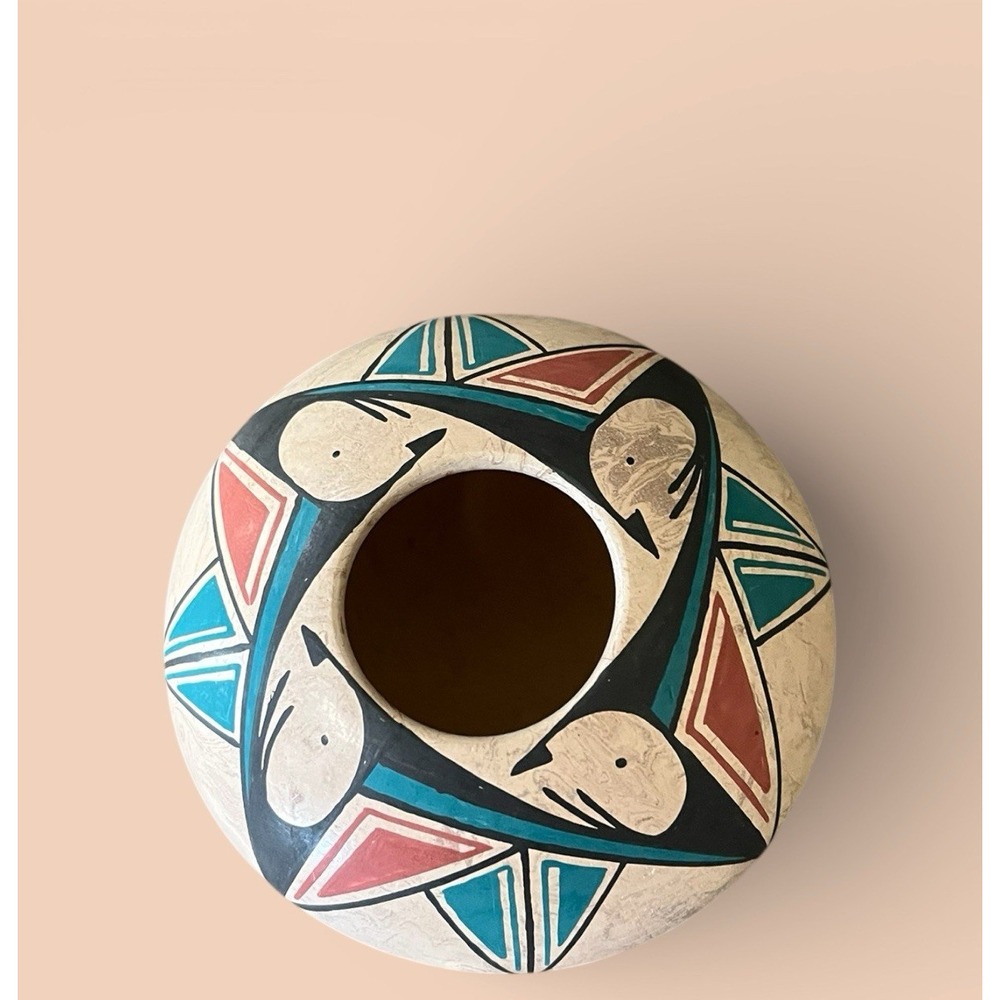 Mata Ortiz Pottery Seed Pot Silvia Rodriguez Mixed Clay Paquime Traditional Art - Picture 7 of 11